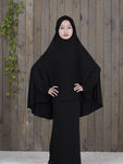 Suki - Brand - Best choice Traditional Abaya Hijab Robes for Girls Two Piece Muslim Prayer Clothes burqa Kids Solid Loose Large Abayas islamic clothing