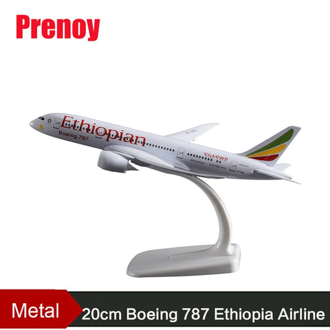 20cm Boeing 787 Ethiopia Airlines Airplane Model Metal Alloy Ethiopian B787 Aviation Model Office Decoration Birthday Gift Toy