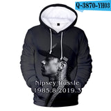 Salute Nipsey Hussle 3D Hoodies Men/Women Fashion Casual Sweatshirt Harajuku Hip Hop Hoodie Print Nipsey Hussle Pullovers Hoody