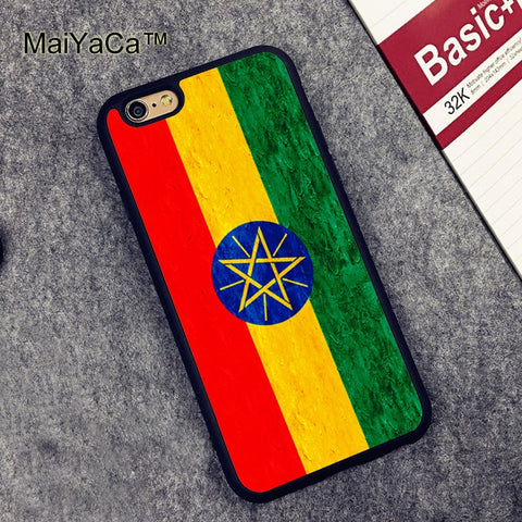 flag of ethiopia crayon drawing Case For iPhone 11 Pro Max 7 8 SE 2020 6S Plus X XR XS MAX 5S Cover Coque