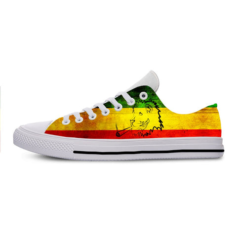 Flag of Ethiopia lion of judah rasta Cool Fashion Casual Canvas Shoes Low Top Lightweight Breathable 3D Print women Men Sneakers