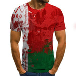 T-shirt latest explosive clothing T-shirt national flag top 3D printing fashion short-sleeved round neck shirt fashion street hi