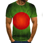 T-shirt latest explosive clothing T-shirt national flag top 3D printing fashion short-sleeved round neck shirt fashion street hi
