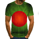 T-shirt latest explosive clothing T-shirt national flag top 3D printing fashion short-sleeved round neck shirt fashion street hi