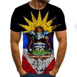 T-shirt latest explosive clothing T-shirt national flag top 3D printing fashion short-sleeved round neck shirt fashion street hi