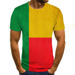 T-shirt latest explosive clothing T-shirt national flag top 3D printing fashion short-sleeved round neck shirt fashion street hi