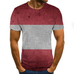 T-shirt latest explosive clothing T-shirt national flag top 3D printing fashion short-sleeved round neck shirt fashion street hi