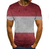 T-shirt latest explosive clothing T-shirt national flag top 3D printing fashion short-sleeved round neck shirt fashion street hi