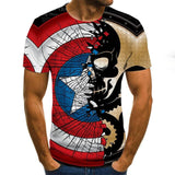 T-shirt latest explosive clothing T-shirt national flag top 3D printing fashion short-sleeved round neck shirt fashion street hi