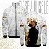New Nipsey Hussle Jacket Men Zipper Streetwear 3D Print Clothes Hip Hop Jackets Stand Collar Fashion Casual Collar jacket