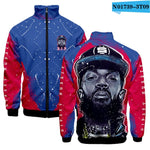 New Nipsey Hussle Jacket Men Zipper Streetwear 3D Print Clothes Hip Hop Jackets Stand Collar Fashion Casual Collar jacket