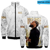 New Nipsey Hussle Jacket Men Zipper Streetwear 3D Print Clothes Hip Hop Jackets Stand Collar Fashion Casual Collar jacket