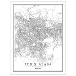 Ethiopia Creative city map Addis Ababa Abstract Canvas Paintings Black and white Wall Art Print Poster Picture Home Decoration