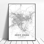Gondar Addis Ababa Ethiopia  Canvas Art Map Poster