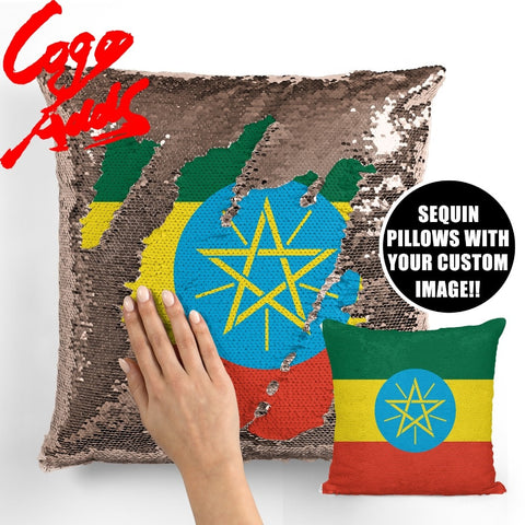 Ethiopia decorative throw pillows reversible mermaid sequin pillow case cover dropshipping
