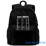 LEARN AMHARIC MENS LARGE BLACK WHITE MADE IN ETHIOPIA ETHIOPIAN LETTERS New women men backpack laptop travel school adult