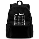 LEARN AMHARIC MENS LARGE BLACK WHITE MADE IN ETHIOPIA ETHIOPIAN LETTERS New women men backpack laptop travel school adult