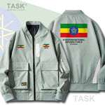 Bomber Military Biker Jacket Army Ethiopia Ethiopian Horn of Africa ETH ET Motorcycle Jackets Men Streetwear Coat Windbreaker