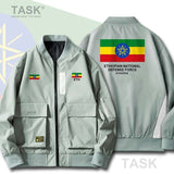 Bomber Military Biker Jacket Army Ethiopia Ethiopian Horn of Africa ETH ET Motorcycle Jackets Men Streetwear Coat Windbreaker