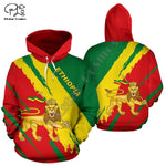 Men Women Ethiopia Full Print 3D Hoodies Funny Country Flag Sweatshirt Fashion Hooded Long Sleeve Zipper Unisex Lion Pullover