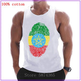 2020 Fashion Ethiopia Flag Fingerprint Sleeveless bodybuilding Tank Tops Men's Summer Gyms Muscle Vest Undershirt