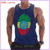 2020 Fashion Ethiopia Flag Fingerprint Sleeveless bodybuilding Tank Tops Men's Summer Gyms Muscle Vest Undershirt