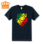 100% cotton Rasta Reggae Lion King T-Shirts men Ethiopia of Judah T-Shirt Homme Cool Funky summer Africa Lion King tshirt O-Neck