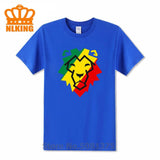 100% cotton Rasta Reggae Lion King T-Shirts men Ethiopia of Judah T-Shirt Homme Cool Funky summer Africa Lion King tshirt O-Neck