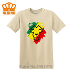 100% cotton Rasta Reggae Lion King T-Shirts men Ethiopia of Judah T-Shirt Homme Cool Funky summer Africa Lion King tshirt O-Neck