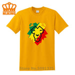 100% cotton Rasta Reggae Lion King T-Shirts men Ethiopia of Judah T-Shirt Homme Cool Funky summer Africa Lion King tshirt O-Neck