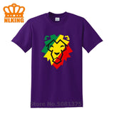 100% cotton Rasta Reggae Lion King T-Shirts men Ethiopia of Judah T-Shirt Homme Cool Funky summer Africa Lion King tshirt O-Neck