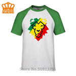 100% cotton Rasta Reggae Lion King T-Shirts men Ethiopia of Judah T-Shirt Homme Cool Funky summer Africa Lion King tshirt O-Neck