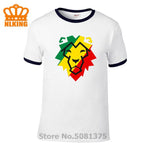 100% cotton Rasta Reggae Lion King T-Shirts men Ethiopia of Judah T-Shirt Homme Cool Funky summer Africa Lion King tshirt O-Neck