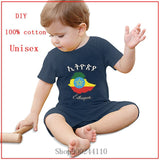 New Style Ethiopia Design Map Be a Nomad Travel the World white printed Baby Bodysuits Newborn Toddler Kids Clothes Jumpsuit