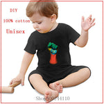 Newborn rompers Baby Clothes Cotton Flag of Ethiopia on a Raised Clenched Fist Newborn Short Sleeve Bodysuits Baby Boy Clothes