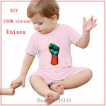 Newborn rompers Baby Clothes Cotton Flag of Ethiopia on a Raised Clenched Fist Newborn Short Sleeve Bodysuits Baby Boy Clothes