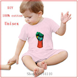 Newborn rompers Baby Clothes Cotton Flag of Ethiopia on a Raised Clenched Fist Newborn Short Sleeve Bodysuits Baby Boy Clothes