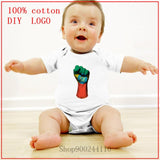 Newborn rompers Baby Clothes Cotton Flag of Ethiopia on a Raised Clenched Fist Newborn Short Sleeve Bodysuits Baby Boy Clothes