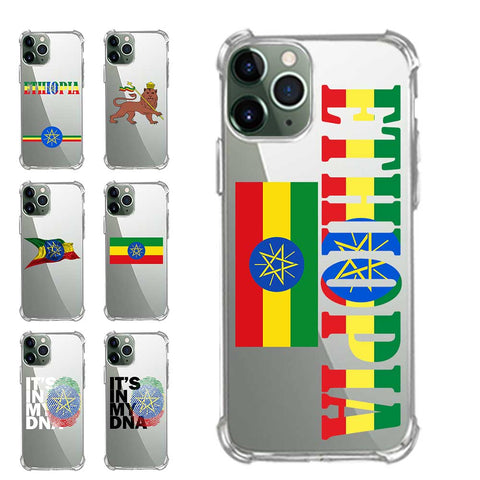Extra Protection Transparent TPU Phone Cases For iPhone 6 7 8 S XR X Plus 11 SE 2020 Pro XS Max Ethiopia Flag