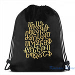 ARMENIAN ALPHABET Mixed Gold and Black USB Charge Backpack men School bags Women bag Travel laptop bag