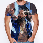Men Clothes Mens Summer Tops Nipsey Hussle Printed Male Short Sleeve T-shirt 3D Print T Shirt Casual Fashion Funny Tees Shirts
