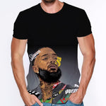 Men Clothes Mens Summer Tops Nipsey Hussle Printed Male Short Sleeve T-shirt 3D Print T Shirt Casual Fashion Funny Tees Shirts