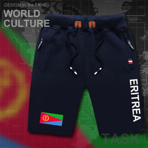 Eritrea Eritrean mens shorts beach man men's board shorts flag workout zipper pocket sweat bodybuilding 2017 cotton brand ERI ER